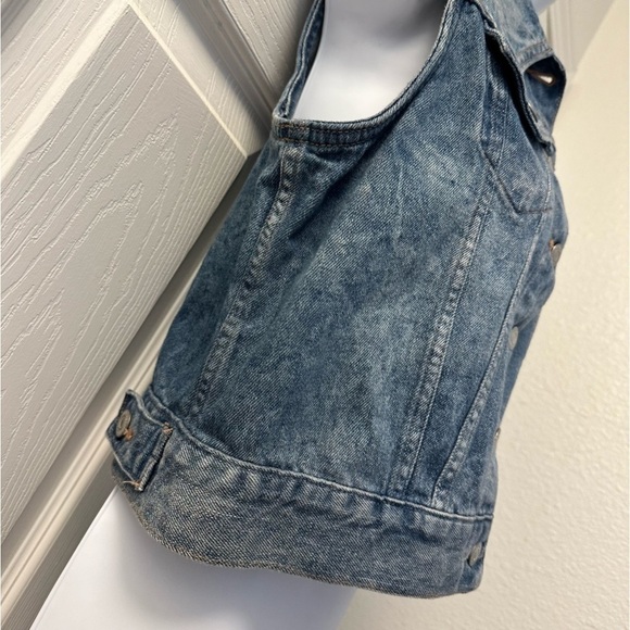 Levi's Denim Short Vest Light Wash Jean Red Tab - Picture 7 of 9